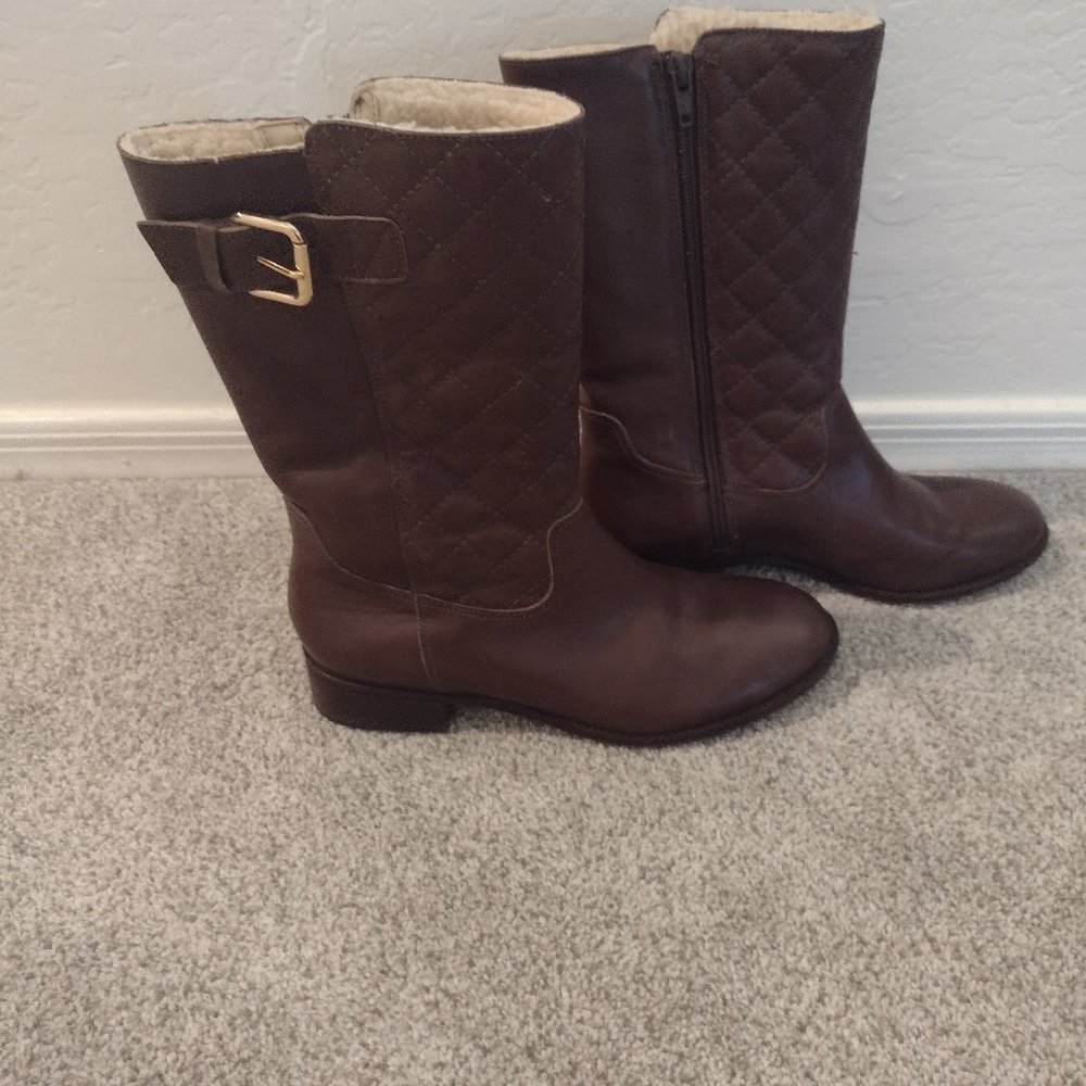 Talbot's Brown Fleece Lined Zip Up Boot Size 7M